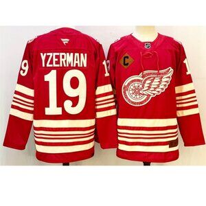Adult Mens Steve Yzerman Red Stitched Jersey